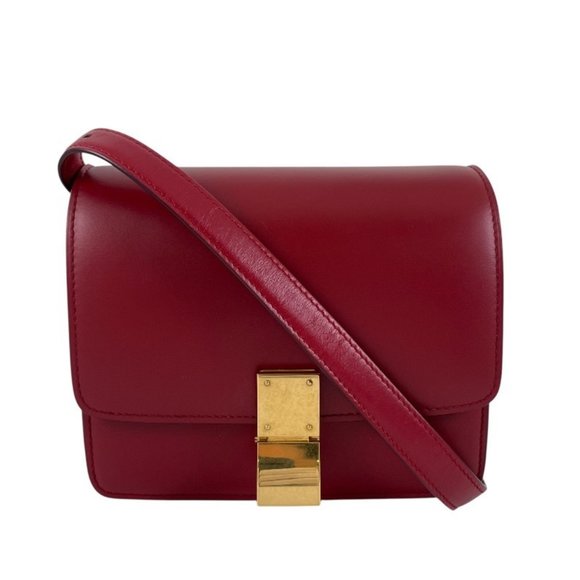 CELINE Red Leather Shoulder Bag - Picture 1 of 12